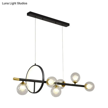 Modern black & brass molecular island chandelier dining room light