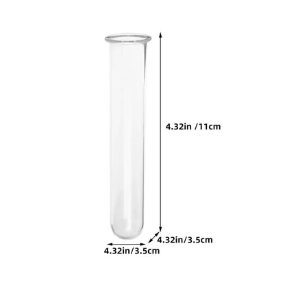 Minimalist wood and glass test tube vases living room plant decor