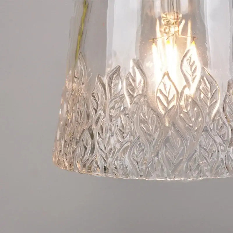 clear leaf gold textured glass pendant light dining room