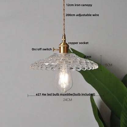 clear leaf gold textured glass pendant light dining room