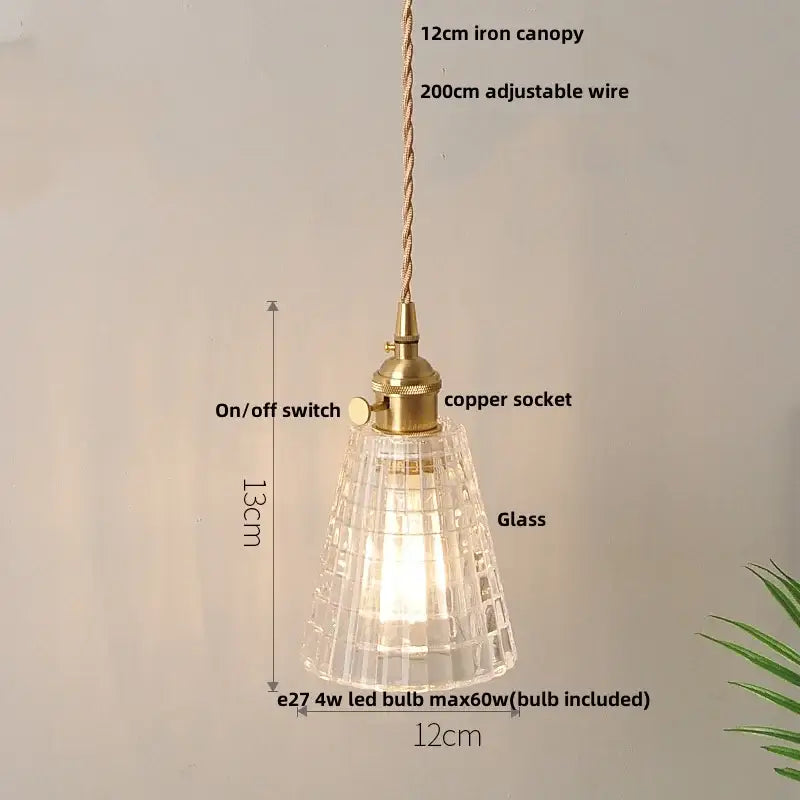 clear leaf gold textured glass pendant light dining room