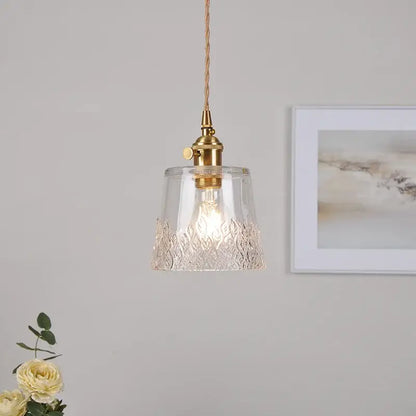 clear leaf gold textured glass pendant light dining room