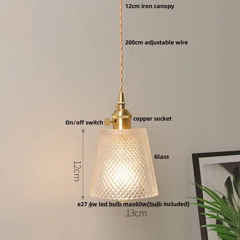 clear leaf gold textured glass pendant light dining room