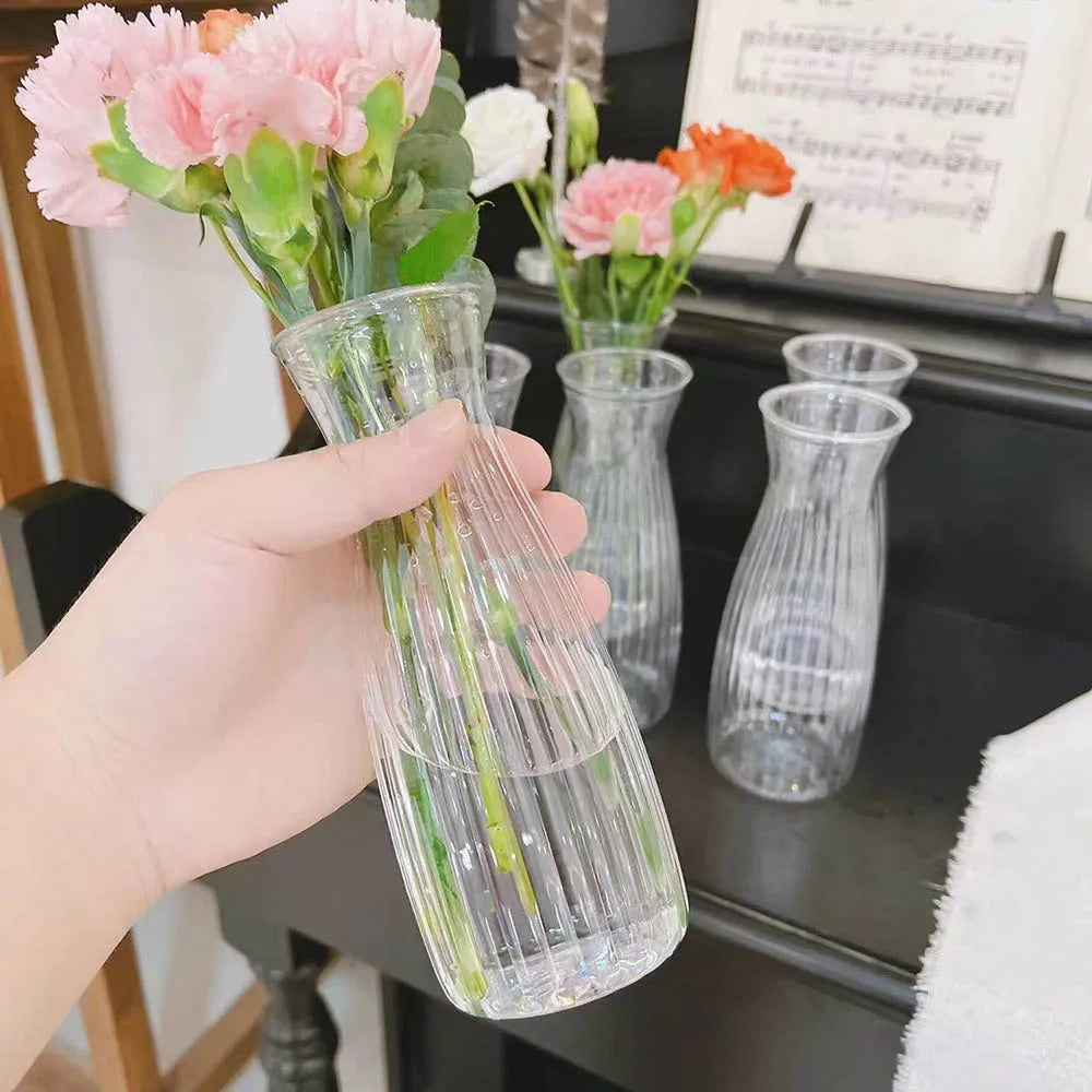 DecorBites™ Clear Nordic Plastic Vase for Hydroponic Flowers