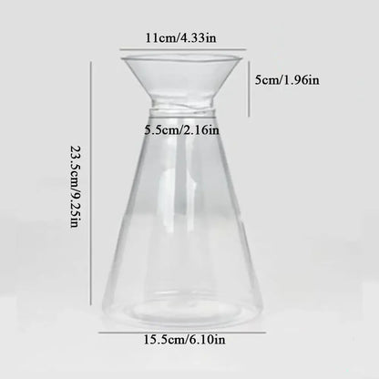 Clear nordic plastic vase with vertical ridges for living room