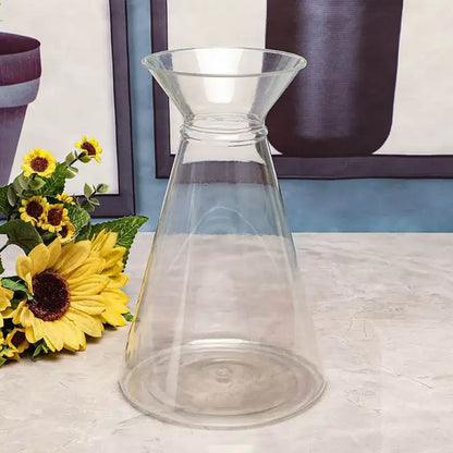 Clear nordic plastic vase with vertical ridges for living room