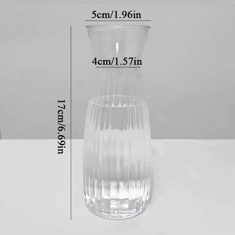 Clear nordic plastic vase with vertical ridges for living room