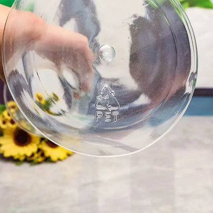 Clear nordic plastic vase with vertical ridges for living room