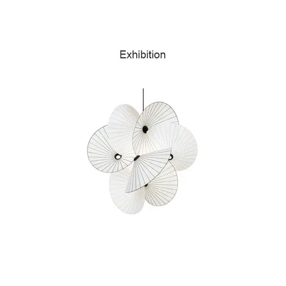 cloth minimalist led chandelier for dining room white fan