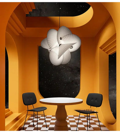 cloth minimalist led chandelier for dining room white fan