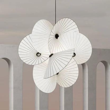 cloth minimalist led chandelier for dining room white fan
