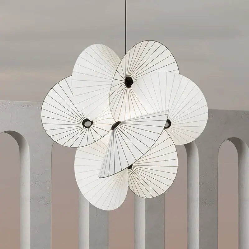 cloth minimalist led chandelier for dining room white fan