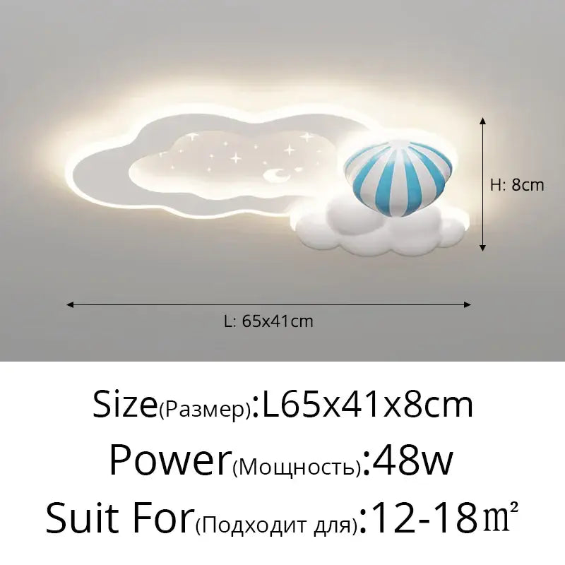 cloud airplane chandelier blue and white bedroom light