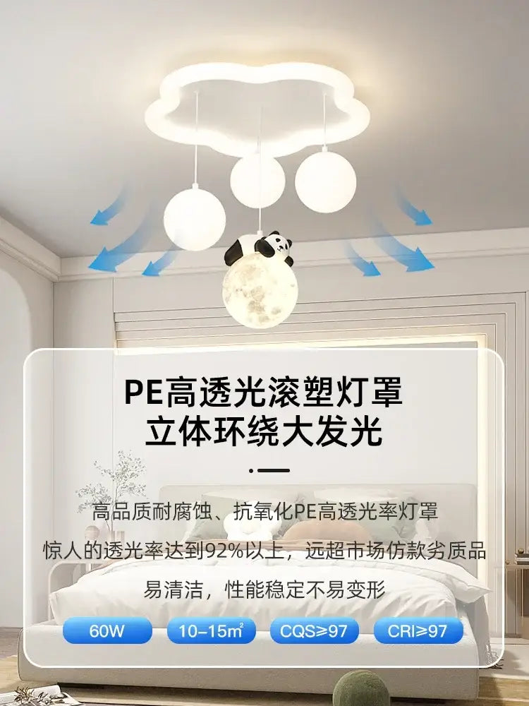 cloud bubble ball panda moon ceiling light for bedroom