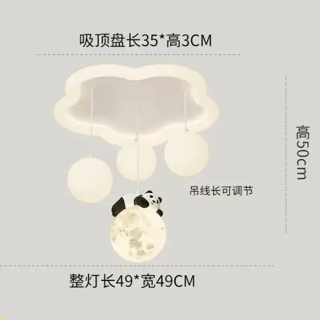 cloud bubble ball panda moon ceiling light for bedroom