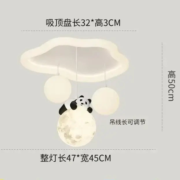 cloud bubble ball panda moon ceiling light for bedroom