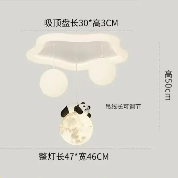 cloud bubble ball panda moon ceiling light for bedroom