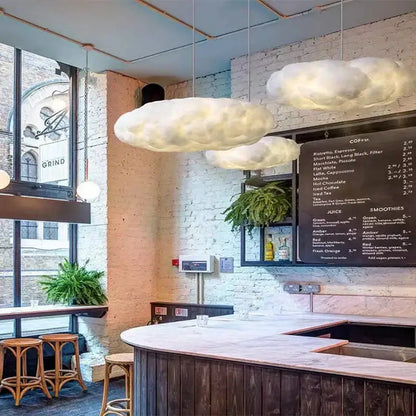 cloud chandelier silk cotton nursery hanging lamp