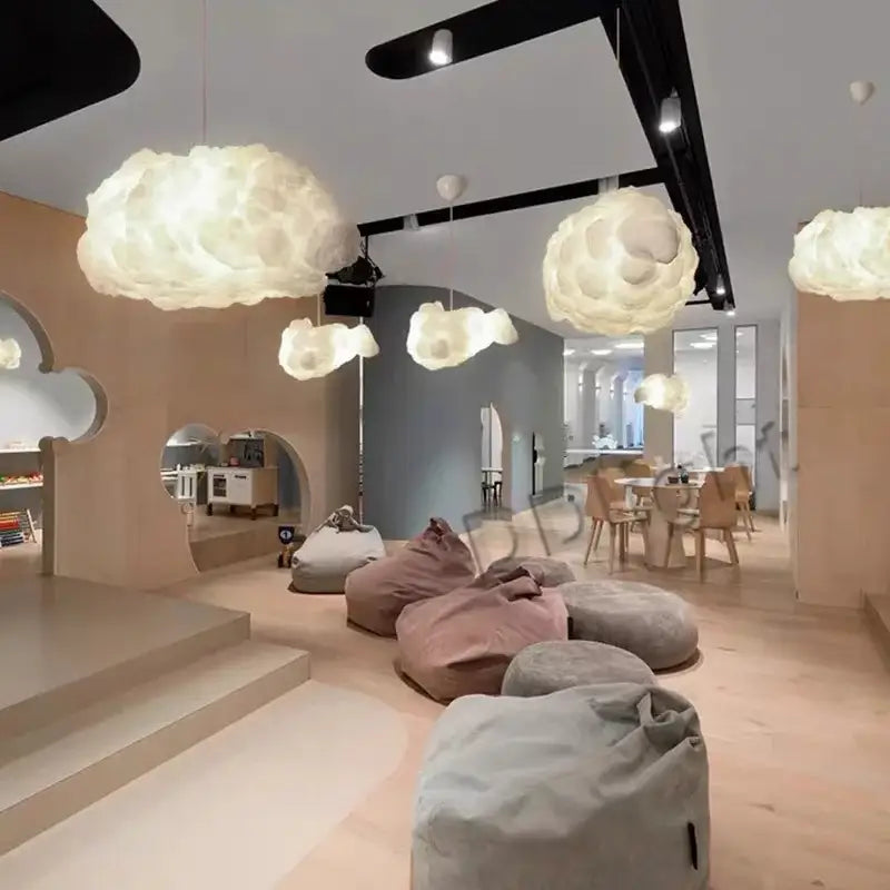 cloud chandelier white cotton hanging light for bedroom