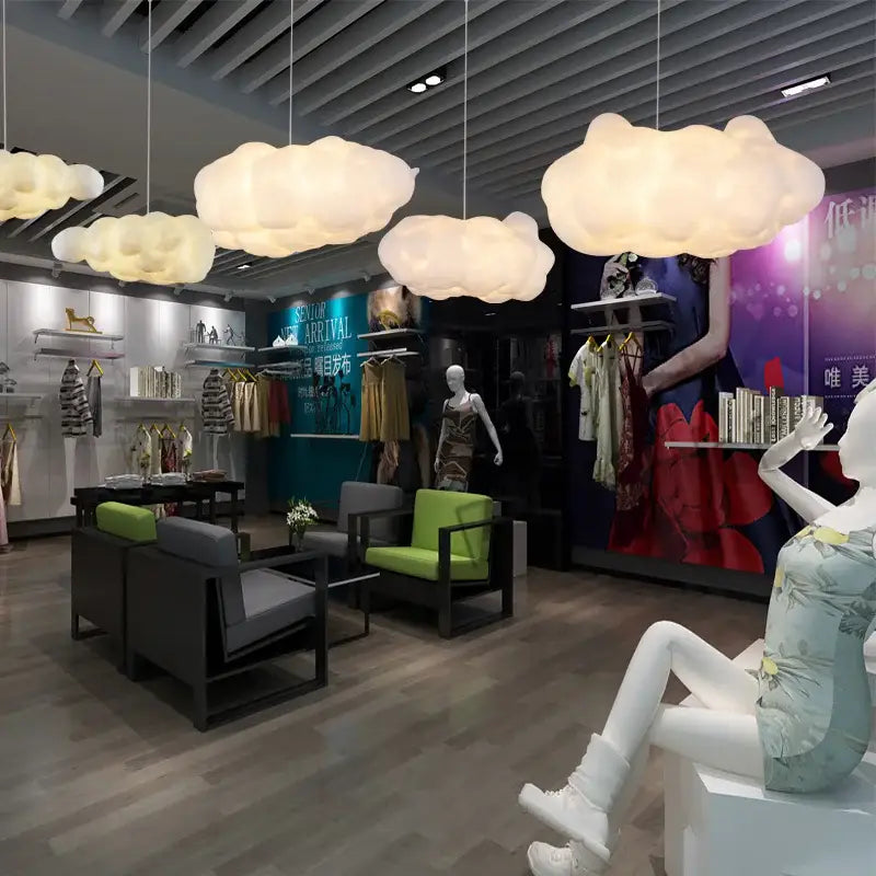 cloud chandelier white cotton hanging light for bedroom