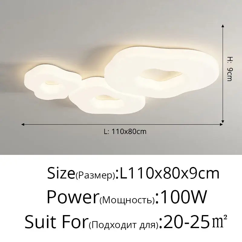 cloud cookie led chandelier – white bedroom light