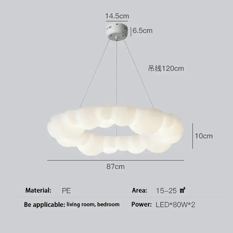 cloud led chandelier frosted white glass bedroom light