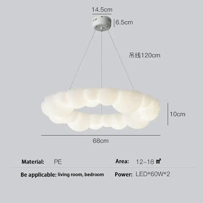 cloud led chandelier frosted white glass bedroom light