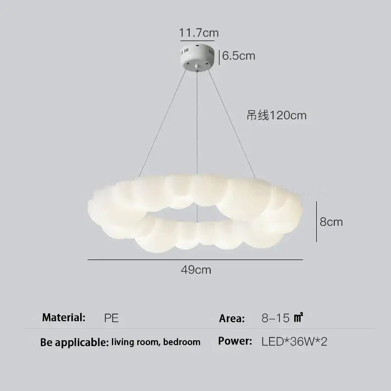 cloud led chandelier frosted white glass bedroom light