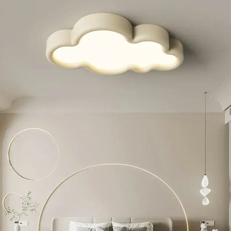 cloud led chandelier natural wood light for child room