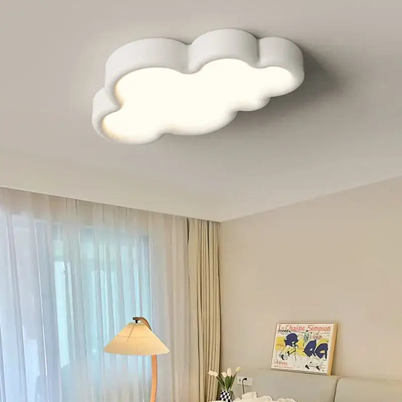 cloud led chandelier natural wood light for child room