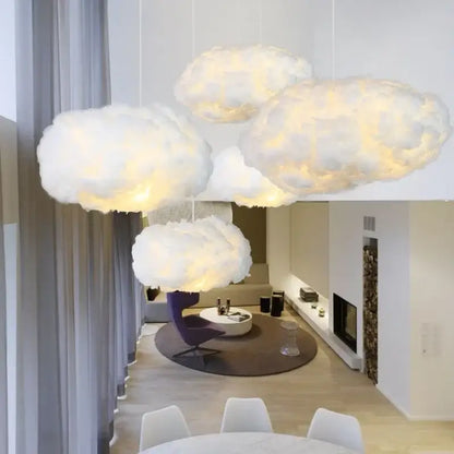 cloud led pendant white & pale yellow bedroom light