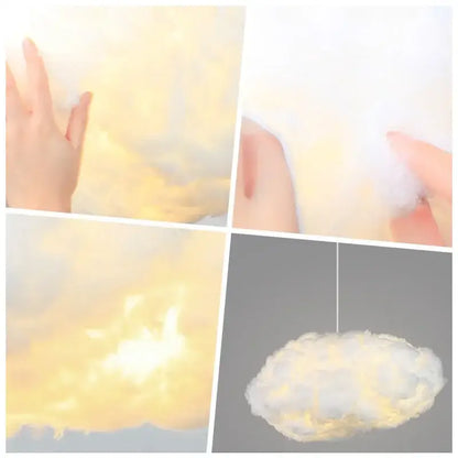 cloud led pendant white & pale yellow bedroom light