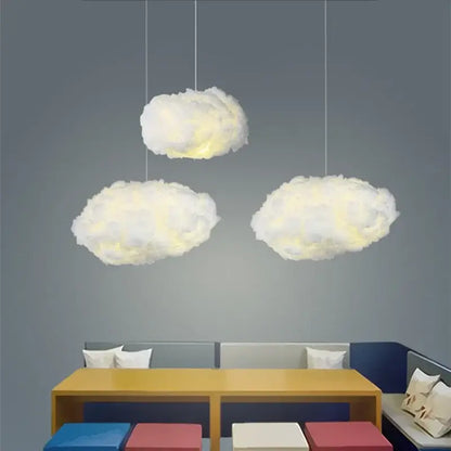 cloud led pendant white & pale yellow bedroom light