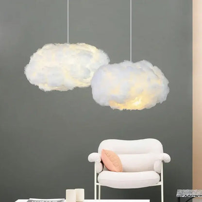 cloud led pendant white & pale yellow bedroom light