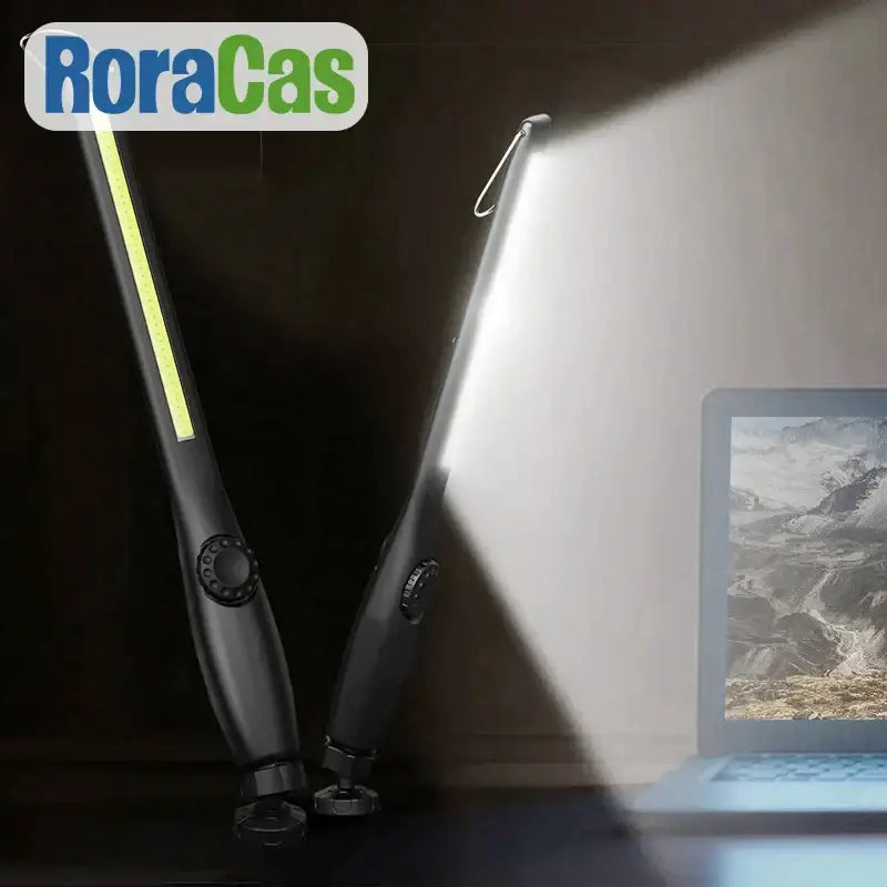 cob led black clip on work light garage inspection lamp