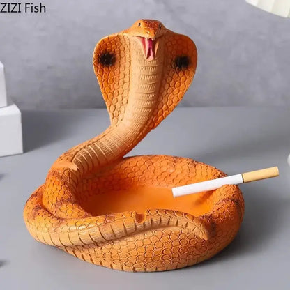 cobra ashtray orange resin office smoking accessory