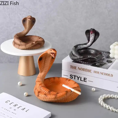 cobra ashtray orange resin office smoking accessory