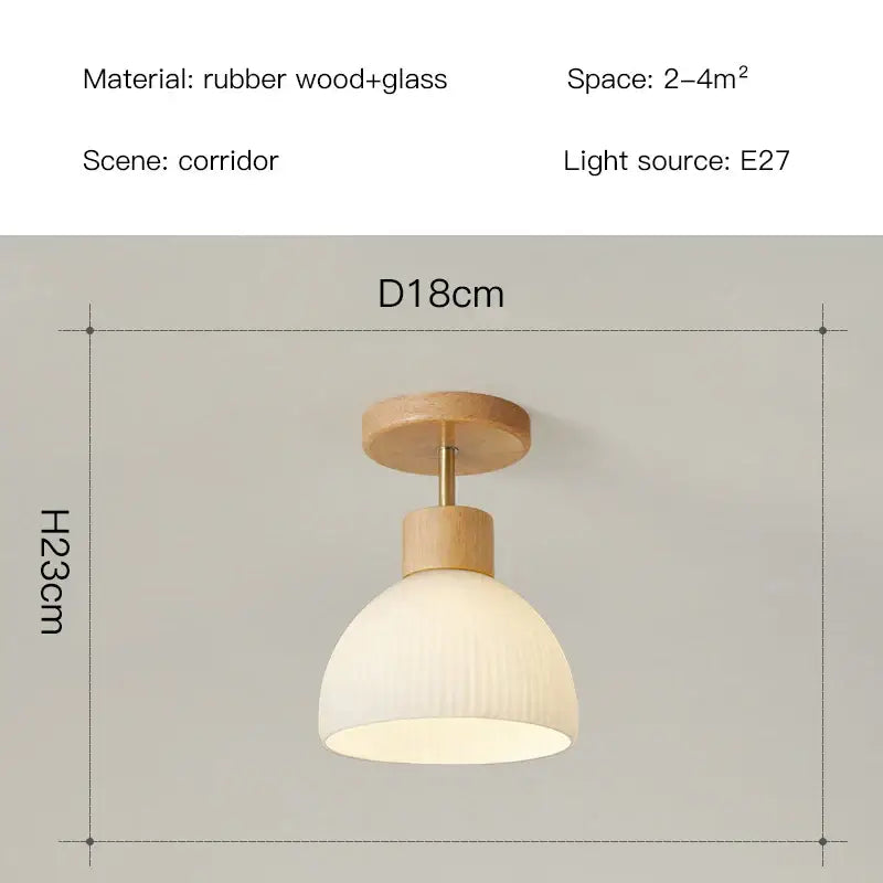 coco wood glass ceiling chandelier corridor light