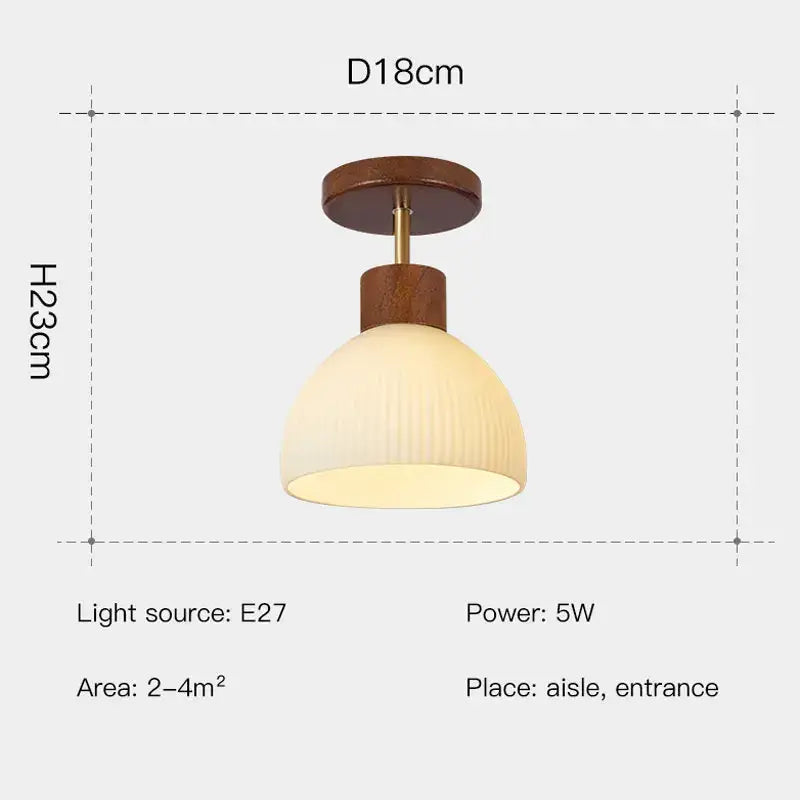 coco wood glass ceiling chandelier corridor light