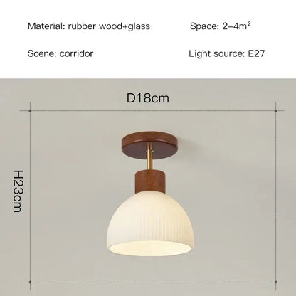 coco wood glass ceiling chandelier corridor light