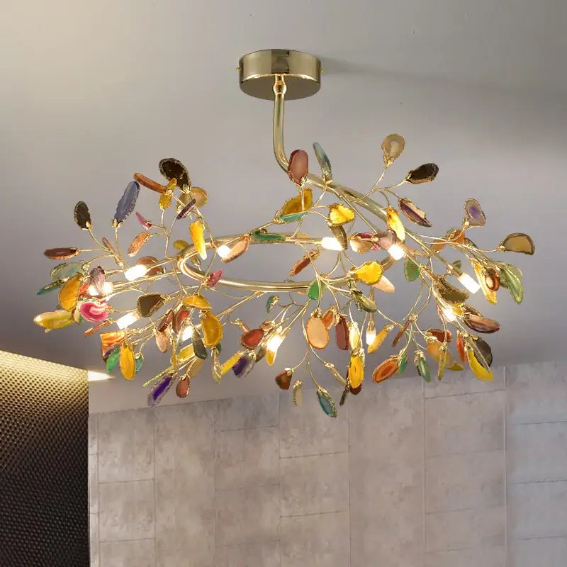 Decorbites colorful agate chandelier for dining room and bedroom