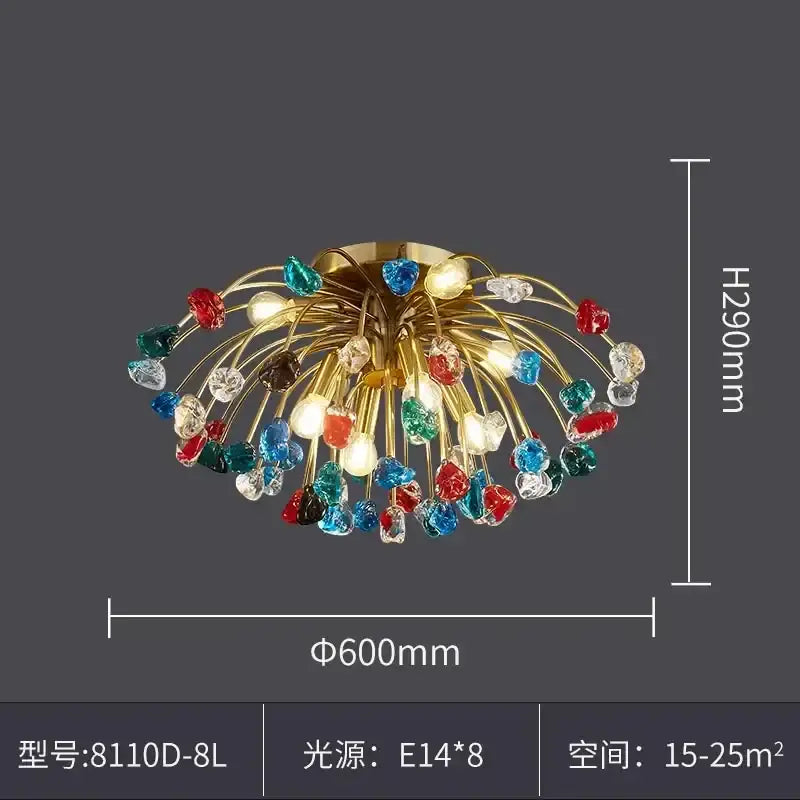 Decorbites colorful crystal chandelier dining room pendant light