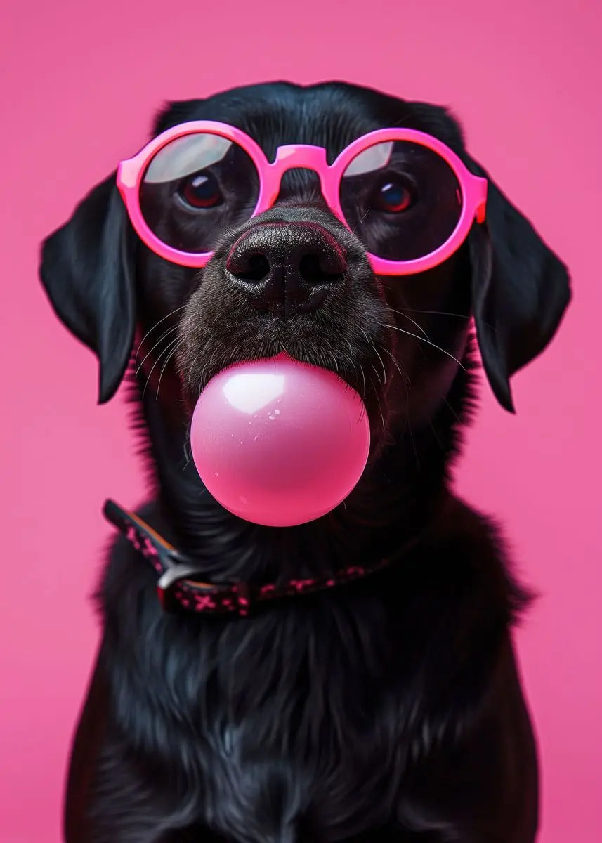 DecorBites™ Colorful Dog Sunglasses Canvas Wall Art