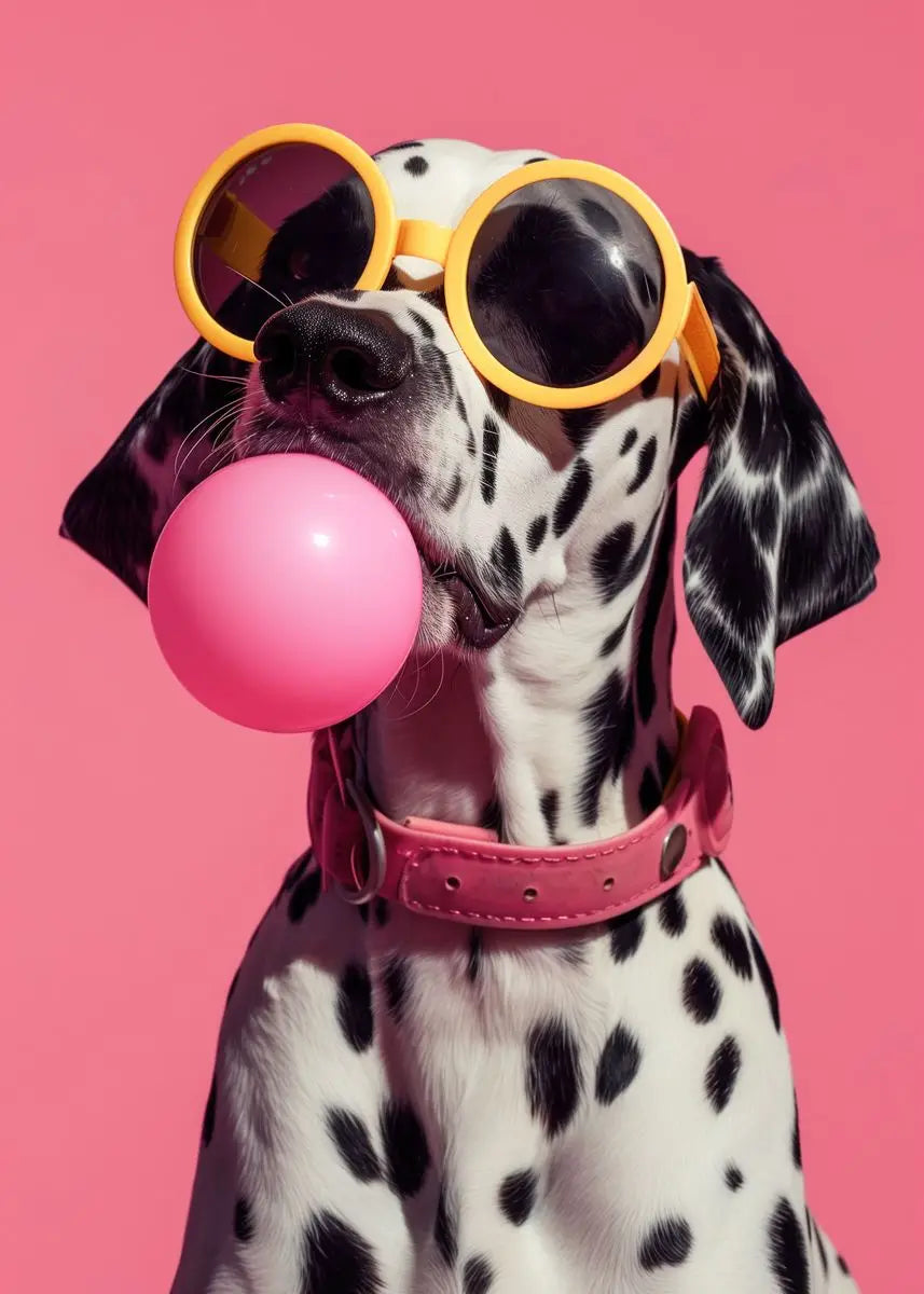 DecorBites™ Colorful Dog Sunglasses Canvas Wall Art