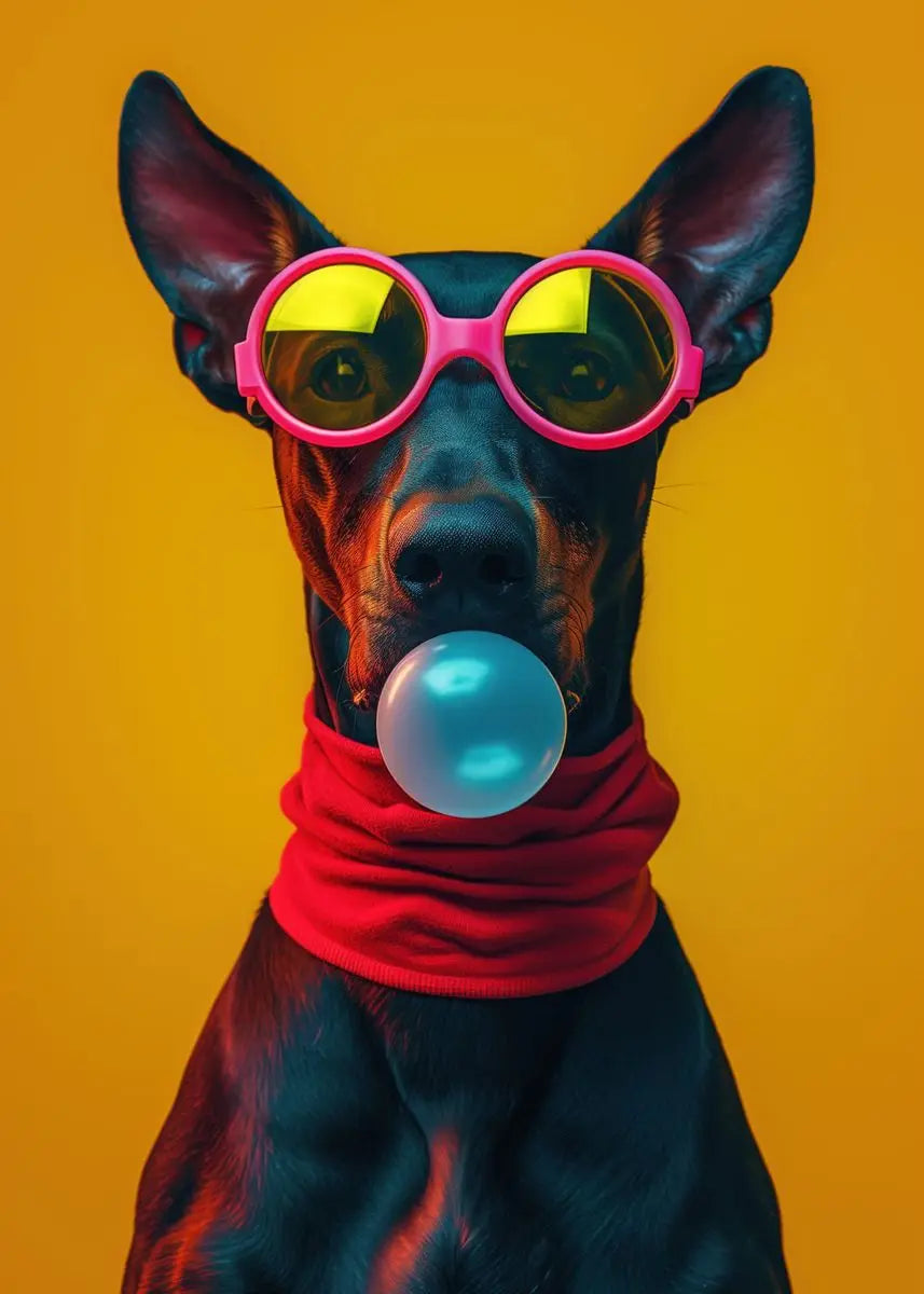 DecorBites™ Colorful Dog Sunglasses Canvas Wall Art