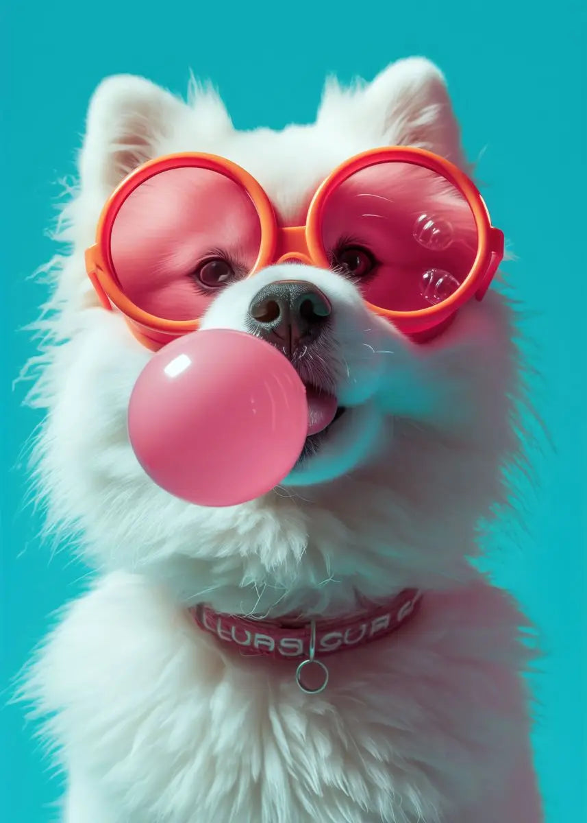 DecorBites™ Colorful Dog Sunglasses Canvas Wall Art
