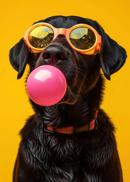 DecorBites™ Colorful Dog Sunglasses Canvas Wall Art