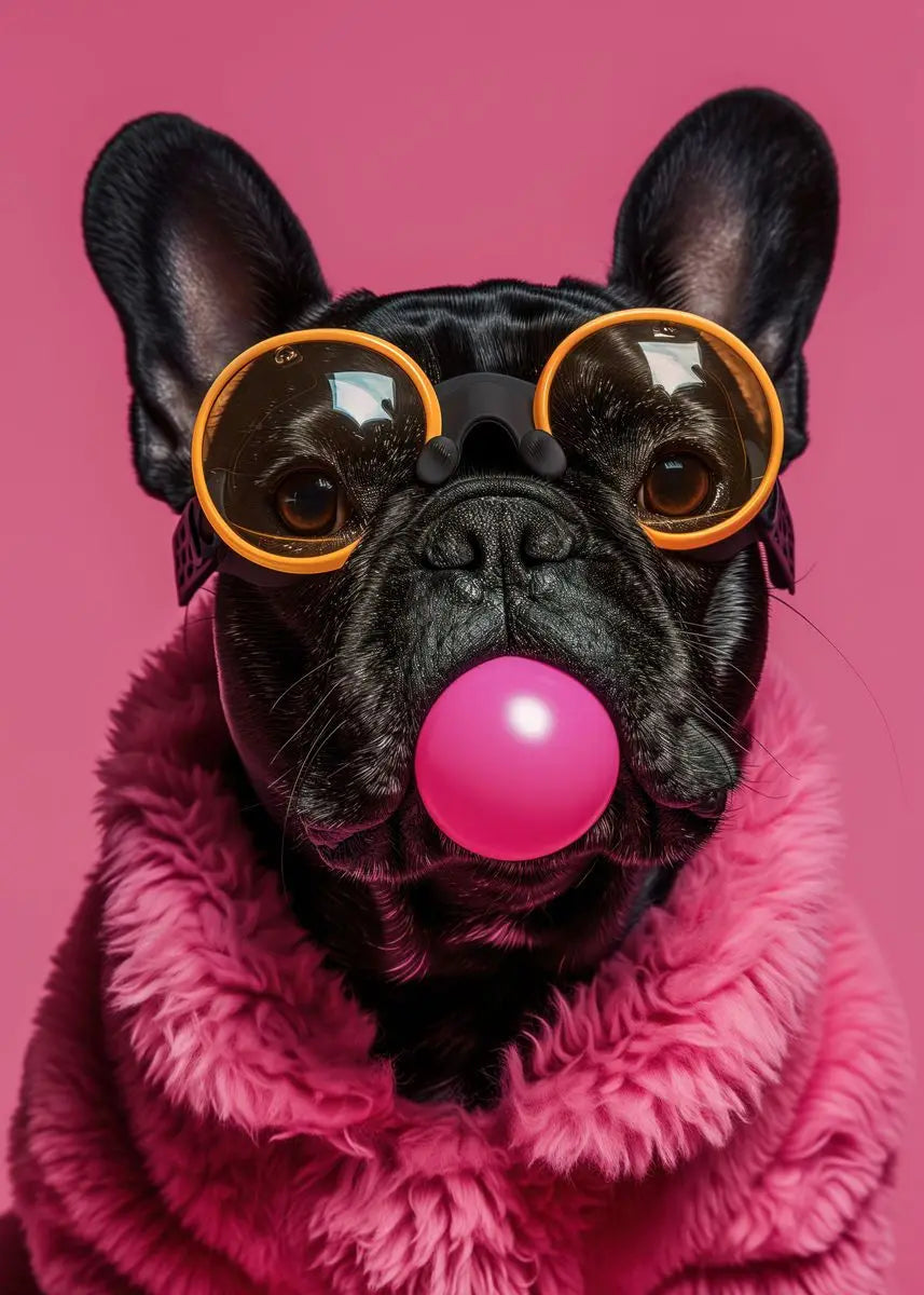 DecorBites™ Colorful Dog Sunglasses Canvas Wall Art