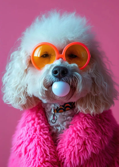 DecorBites™ Colorful Dog Sunglasses Canvas Wall Art