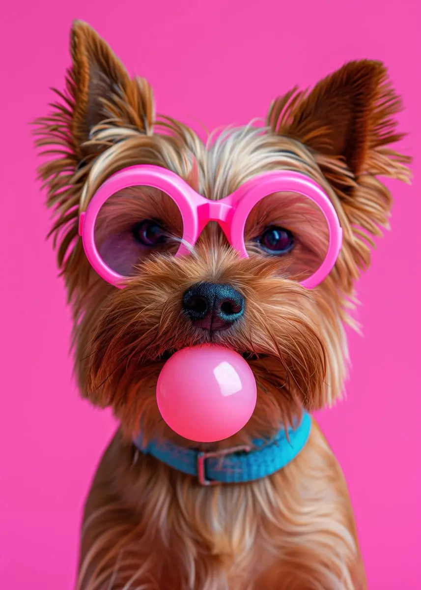 DecorBites™ Colorful Dog Sunglasses Canvas Wall Art